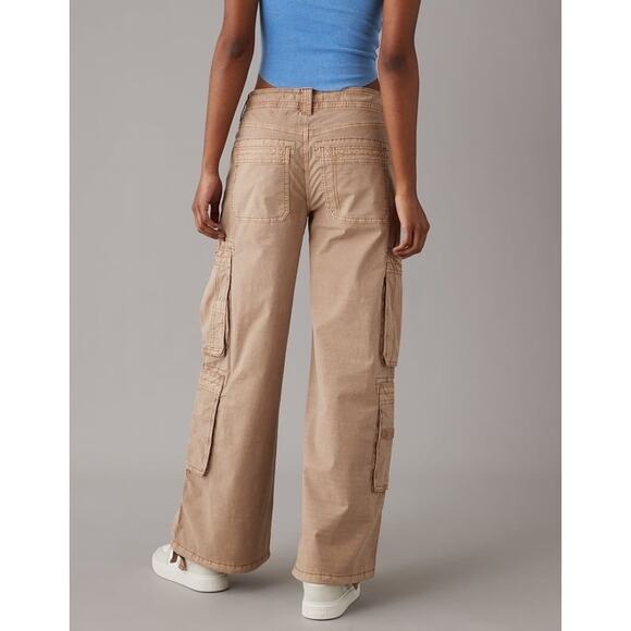 NWT AE HIGH-WAISTED CONVERTIBLE BAGGY CARGO JOGGER size 000 - Picture 2 of 16